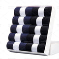 10 Pares de Meia de Algodão Premium | Respirável e Macia - 5 Azul Marinho e 5 Preta