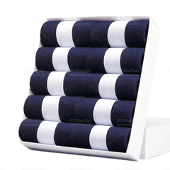 10 Pares de Meia de Algodão Premium | Respirável e Macia - 10 Azul Marinho