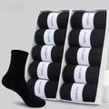 10 Pares de Meia de Algodão Premium | Respirável e Macia - 10 Pretas