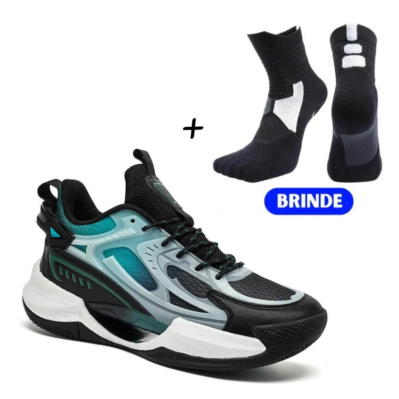 KIT Tênis de Vôlei PowerGrip Black + Meias Grátis