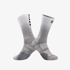 Meia Profissional de Esportes Cano Médio - Cinza/Branco