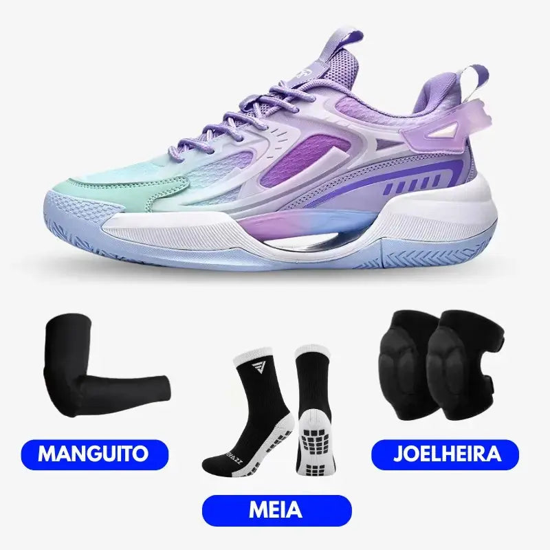 KIT Tênis de Vôlei PowerGrip  + Joelheira + Meia + Manguito
