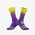 Meia Profissional de Esportes Cano Médio - Roxo/Amarelo