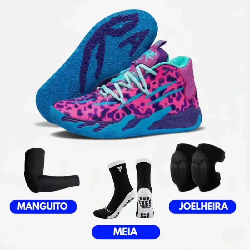 KIT Tênis de Vôlei AeroDunk + Joelheira + Meia + Manguito