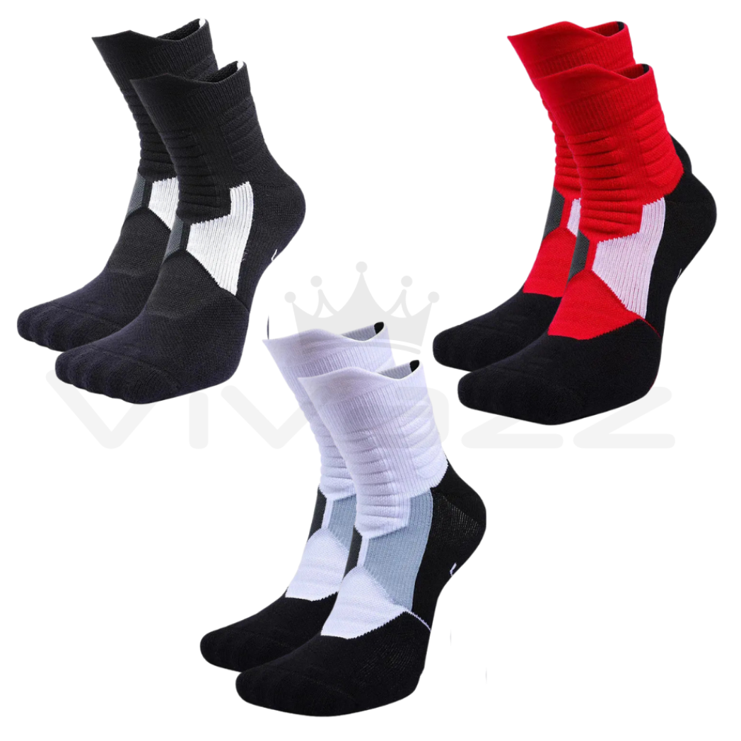 Kit 3 Pares de Meia de Esportes Profissional Cano Médio | Vivazz