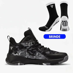 Kit Half: Tênis de Vôlei e Basquete Grafite 3.0 + Meia Antiderrapante - Preto