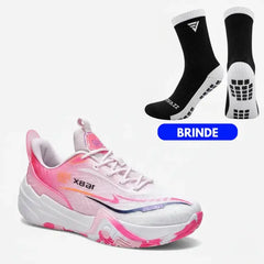 KIT Tênis de Vôlei Flex 168X + Meias Grátis - Rosa