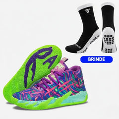 KIT Tênis de Vôlei AeroDunk + Meias Grátis - Roxo/Verde