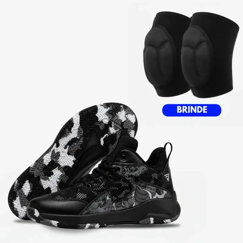 Kit Foam: Tênis de Basquete Grafite 1.0 + Joelheira com Espuma