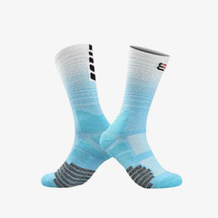 Meia Profissional de Esportes Cano Médio - Azul/Branco