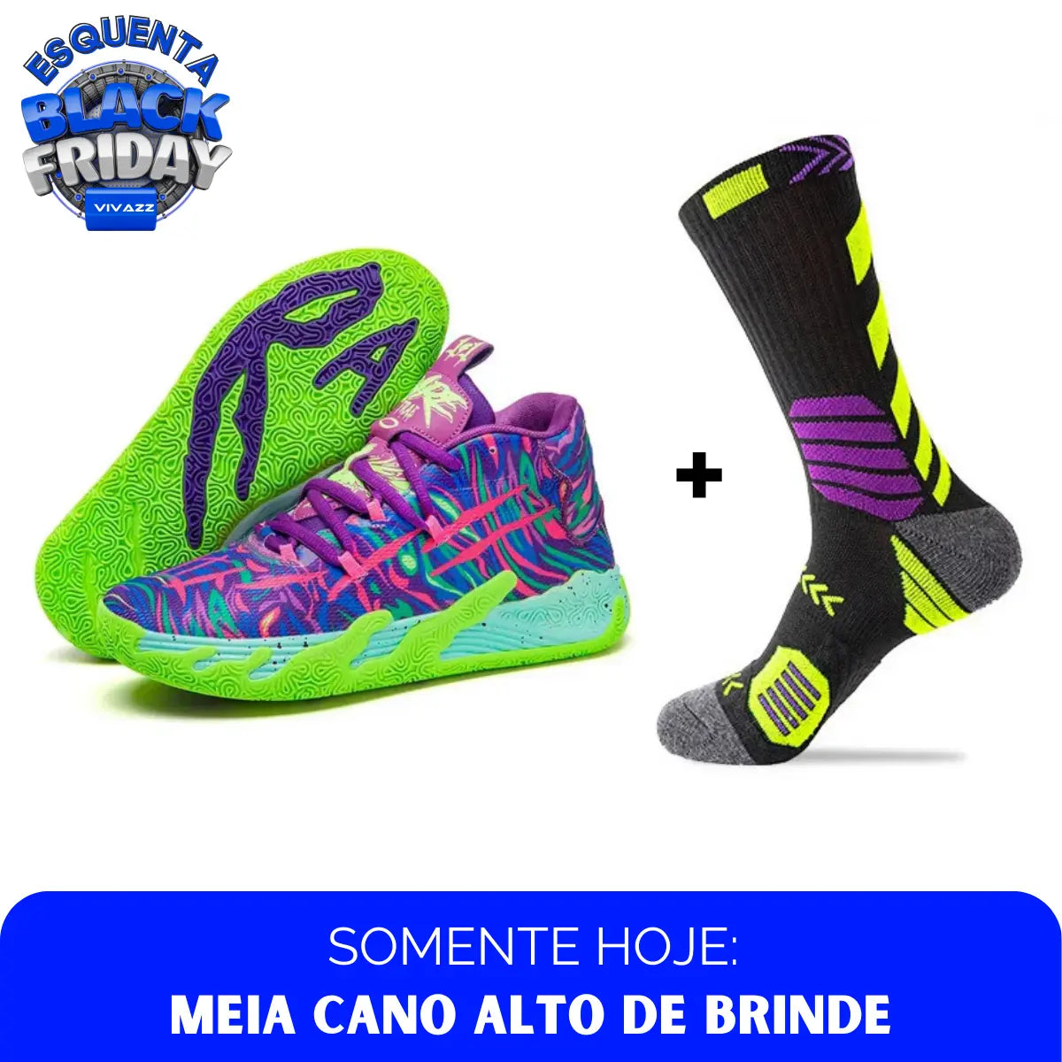 BF - Tênis de Vôlei e Basquete AeroDunk Original + Meias de Brinde