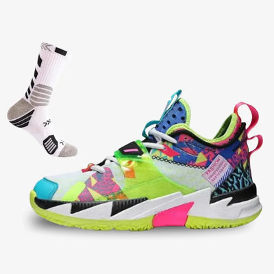 BF - Tênis De Vôlei e Basquete Phoenix + Meias de Brinde-Verde/Rosa