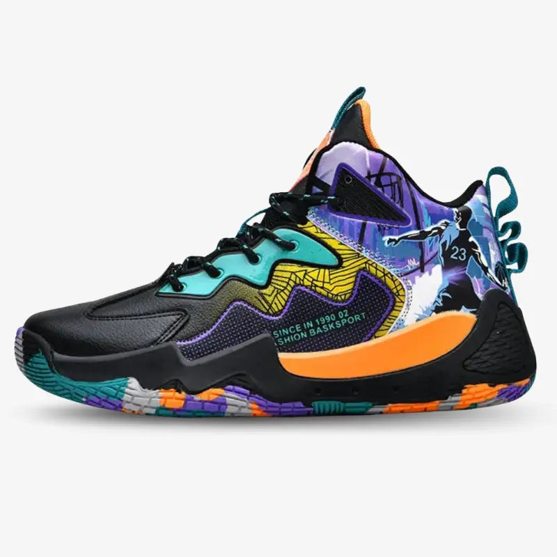 BF - Tênis de Vôlei e Basquete High Fashion + Meias de Brinde-Preto