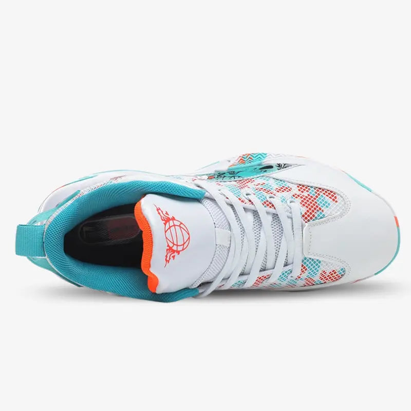 BF - Tênis de Vôlei e Basquete Grafite Original + Meias de Brinde-Branco/Laranja