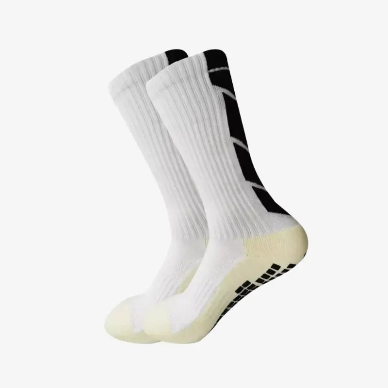 Kit 3 Pares de Meias Esportiva Antiderrapante Cano Médio | Profissional-Branco