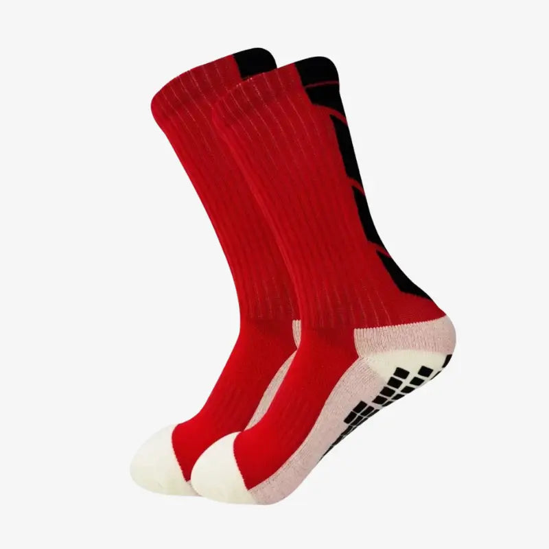 Kit 3 Pares de Meias Esportiva Antiderrapante Cano Médio | Profissional-Vermellha