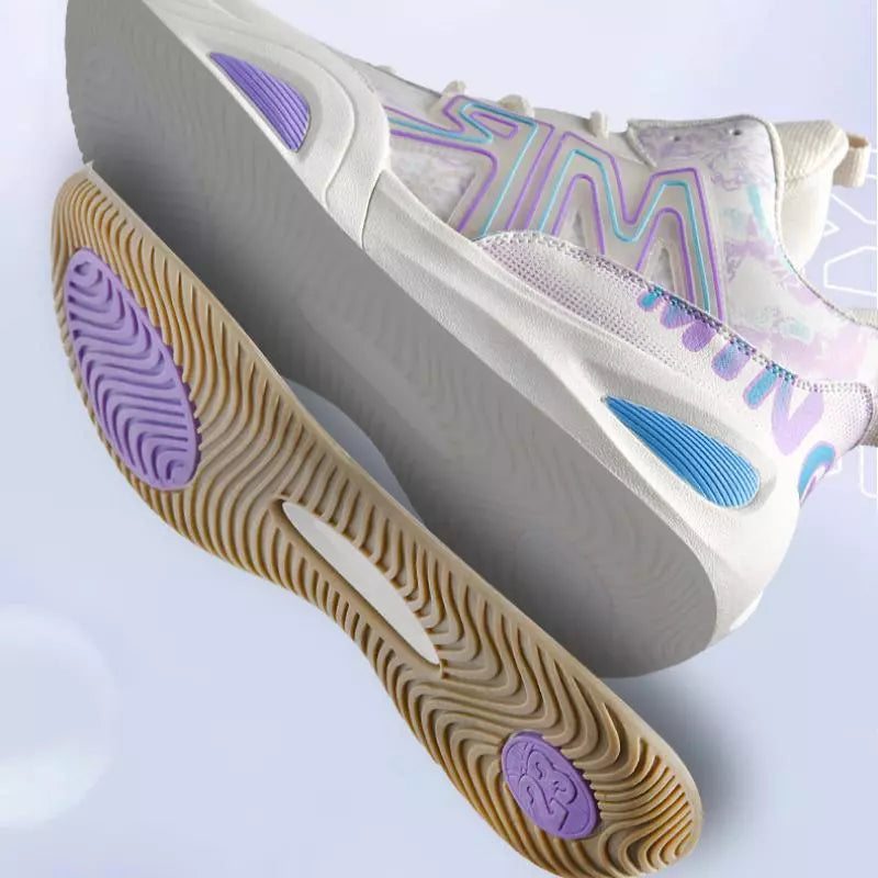 Tênis de Basquete AeroFlash - Antiderrapante- Branco/Roxo