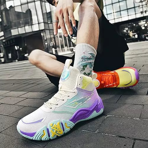 Tênis de Vôlei  AstroVulcan - Antiderrapante- Roxo/Laranja