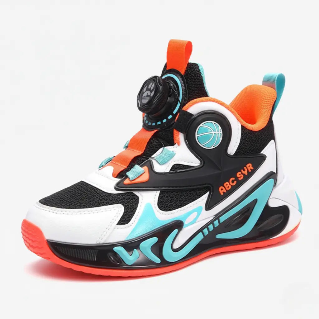 Tênis de Basquete Infantil FastHoops | Ultra Confortável e Macio-Laranja/Preto