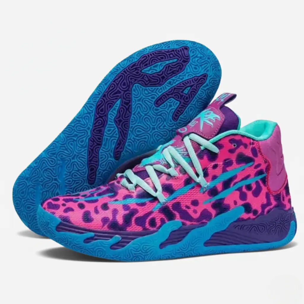 KIT Tênis de Vôlei AeroDunk + Joelheira + Meia + Manguito-Roxo/Azul