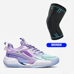 KIT Tênis de Vôlei e Basquete PowerGrip  + Joelheira Grátis - Roxo