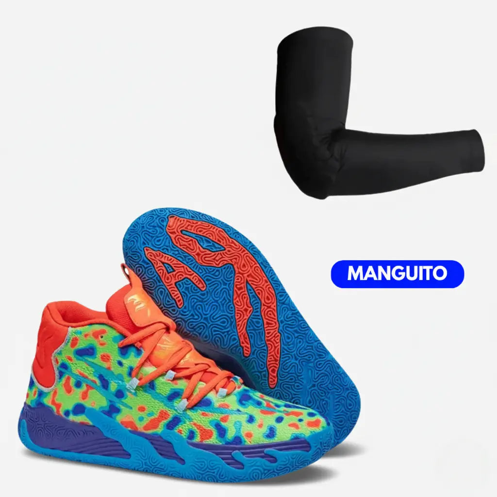 KIT Tênis de Vôlei AeroDunk + Manguito-Verde/Laranja