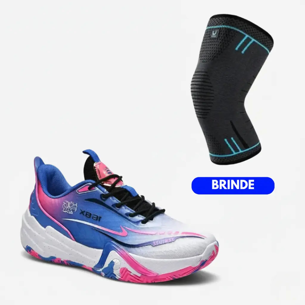 KIT Tênis de Vôlei Flex 168X + Joelheira Grátis-Azul Escuro