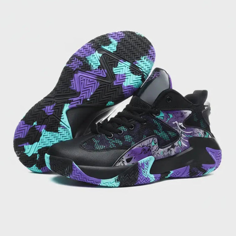 Tênis de Basquete Grafite Original | Respirável e Antiderrapante- Preto/Roxo