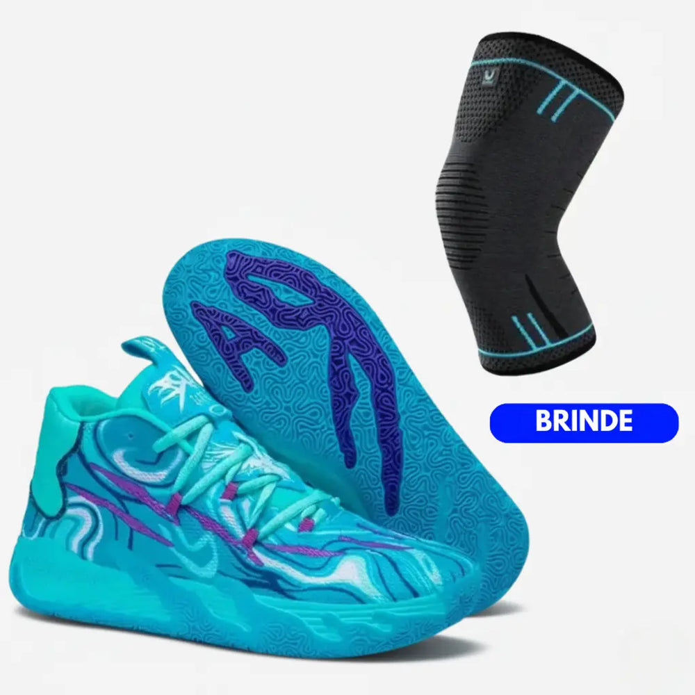 KIT Tênis de Vôlei AeroDunk + Joelheira Grátis-Azul Bebê