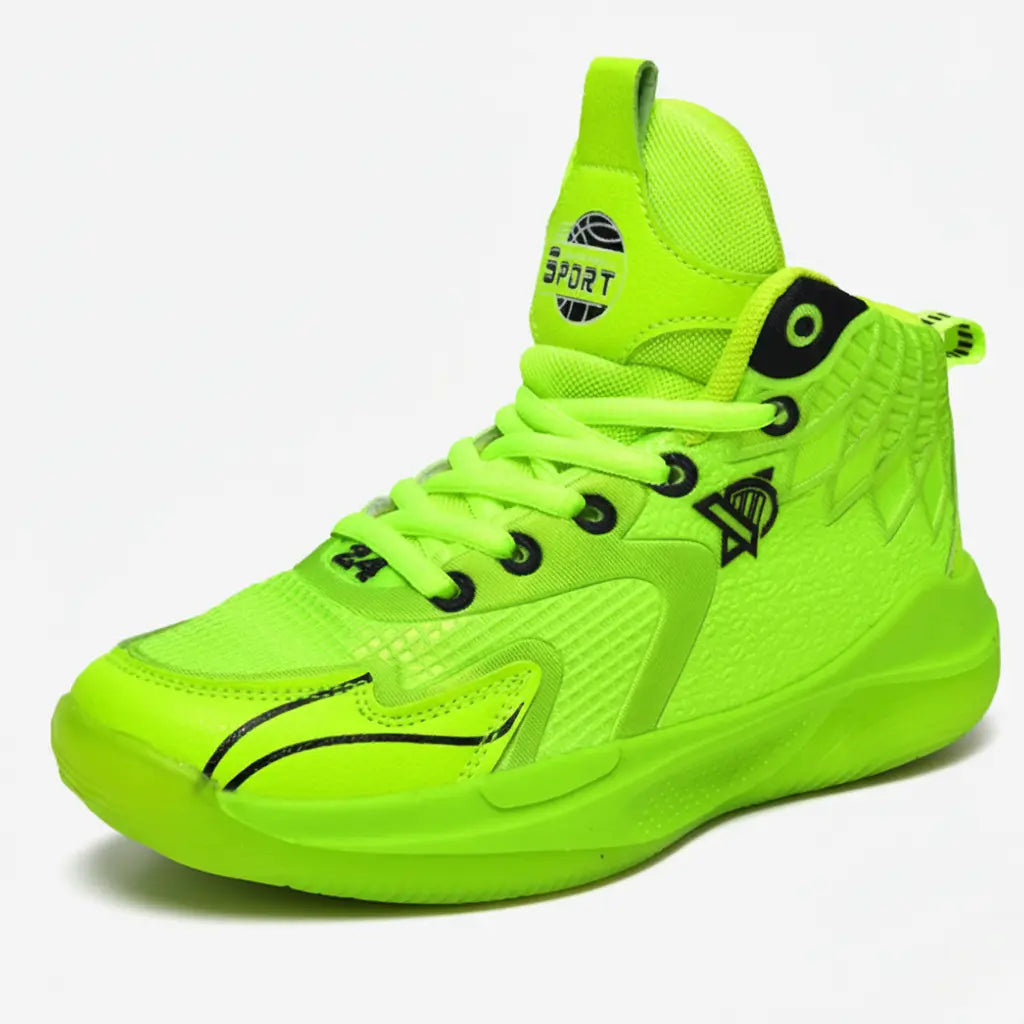 Tênis de Basquete Infantil DunkShield | Respirável e Antiderrapante-Verde