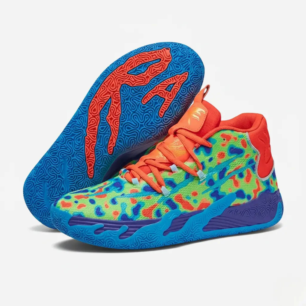 BF - Tênis de Vôlei e Basquete AeroDunk Original + Meias de Brinde-Verde/Laranja