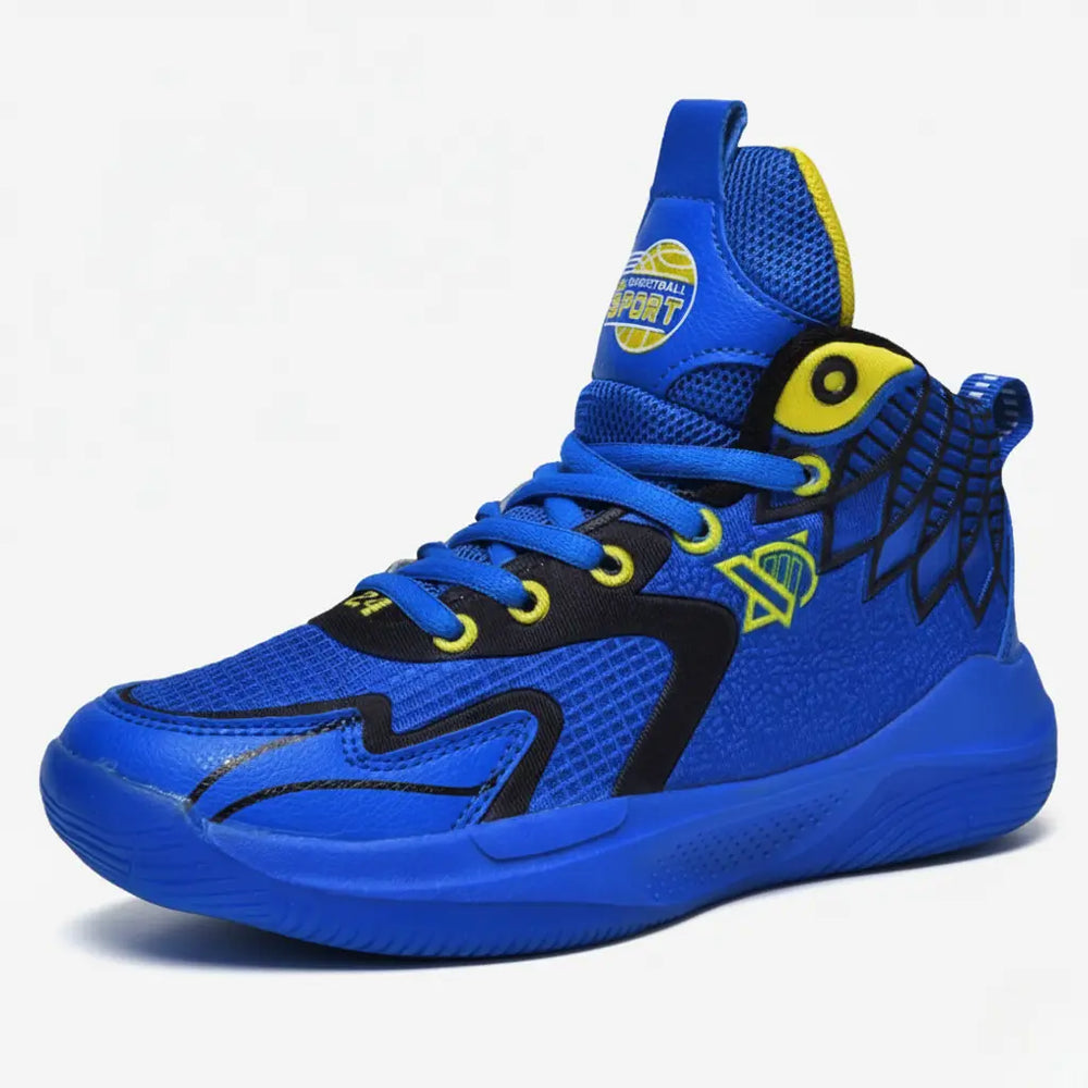 Tênis de Basquete Infantil DunkShield | Respirável e Antiderrapante-Azul