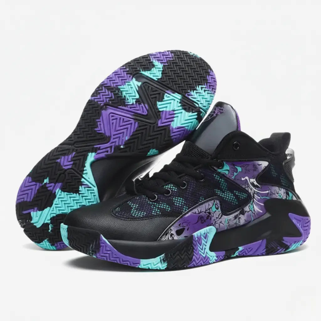 Tênis de Handebol Grafite Original | Confortável e Antiderrapante-Preto/Roxo