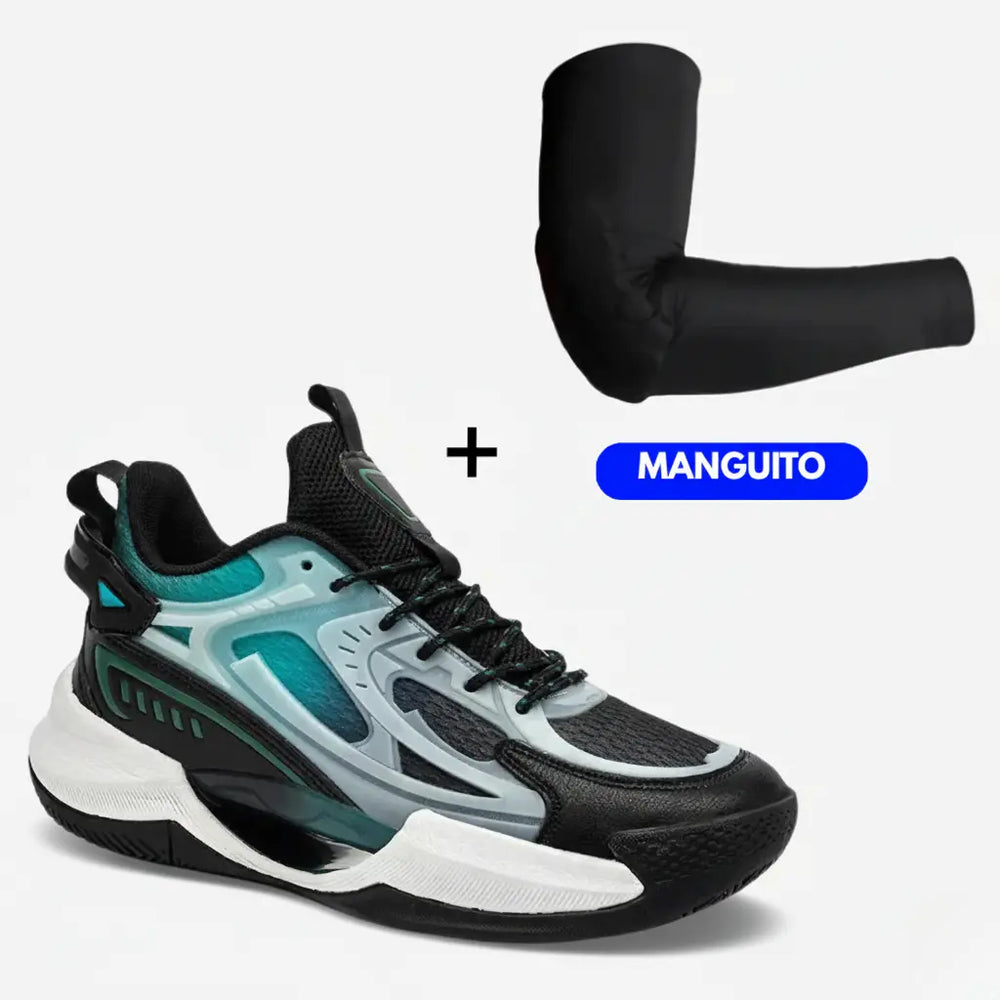 KIT Tênis de Vôlei PowerGrip Black  + Manguito-Preto