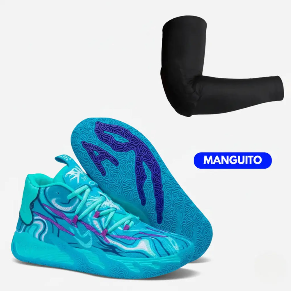 KIT Tênis de Vôlei AeroDunk + Manguito-Azul Bebê