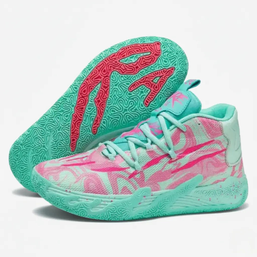 KIT Tênis de Vôlei AeroDunk + Joelheira + Meia + Manguito-Verde/Rosa