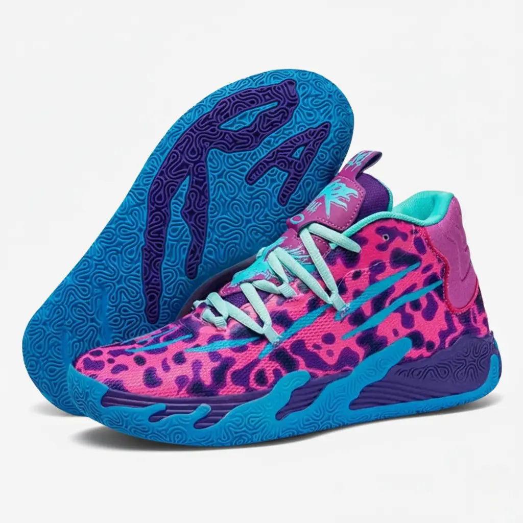 BF - Tênis de Vôlei e Basquete AeroDunk Original + Meias de Brinde-Roxo/Azul