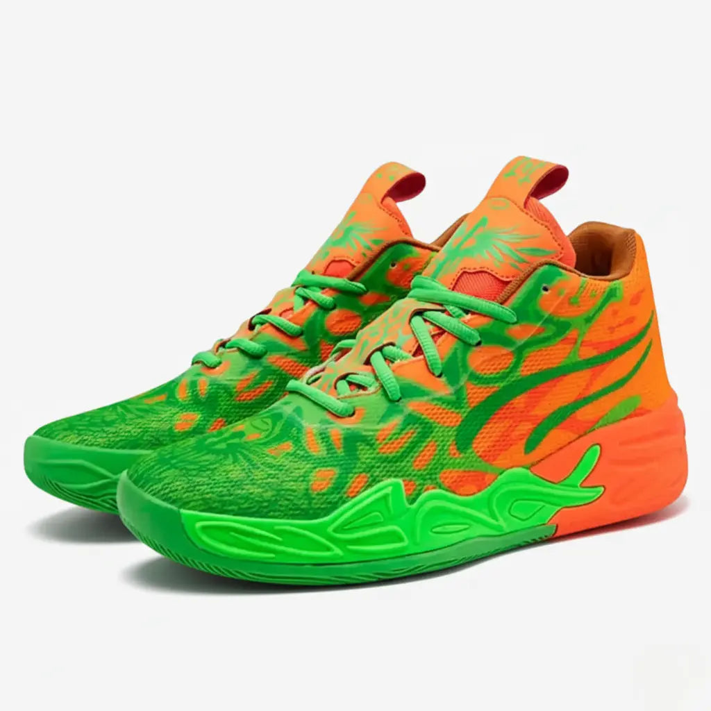 KIT Tênis de Vôlei Impact Blaze + Joelheira de Brinde-Verde/Laranja