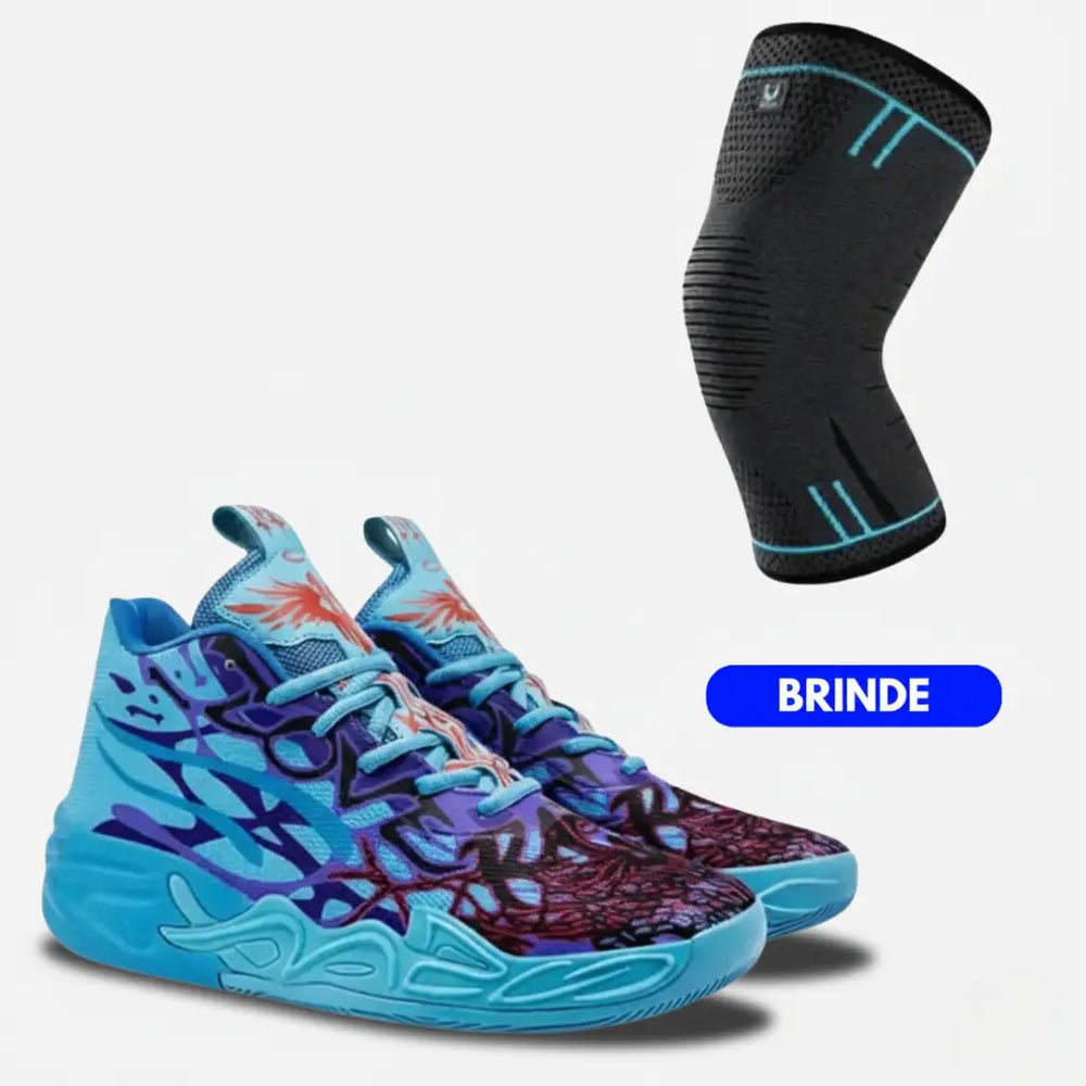 KIT Tênis de Vôlei Impact Blaze + Joelheira Grátis-Azul/Roxo