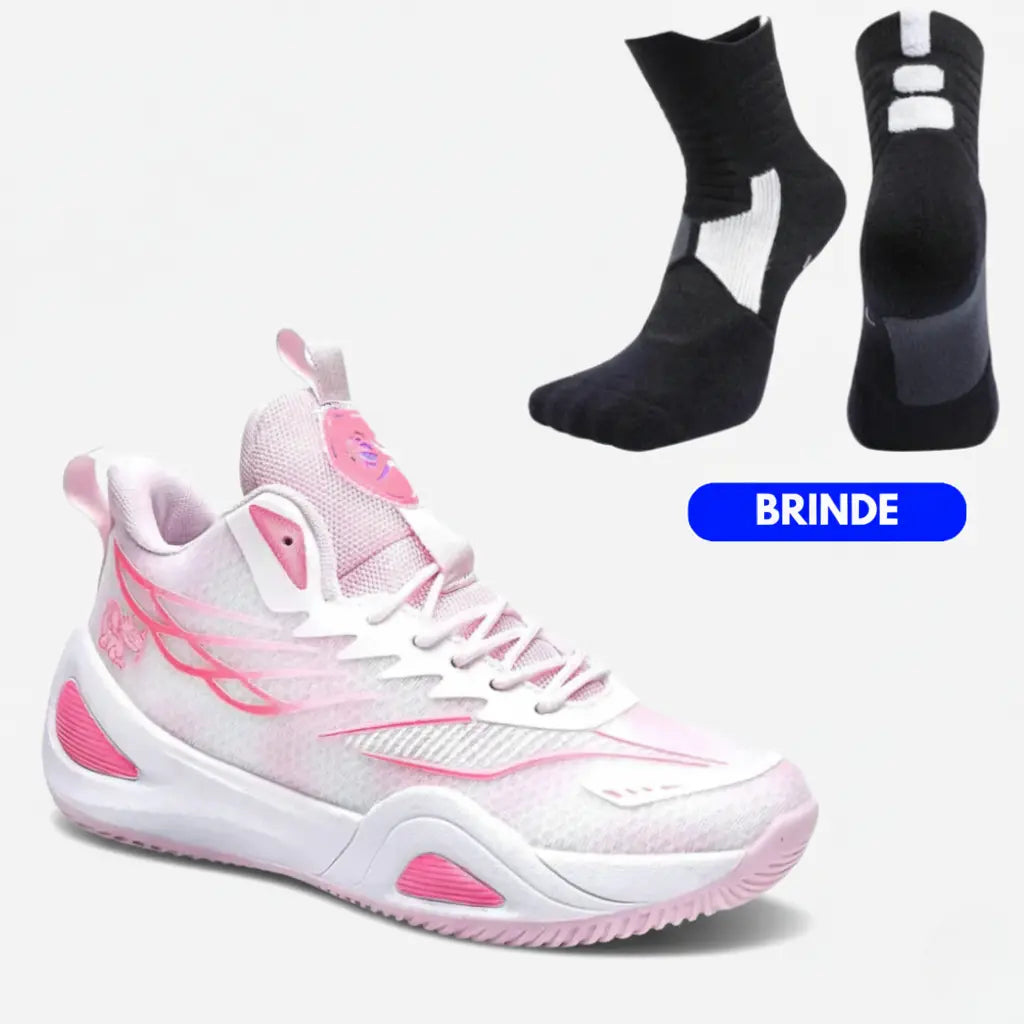 KIT Tênis de Vôlei DunkX + Meias Grátis-Rosa