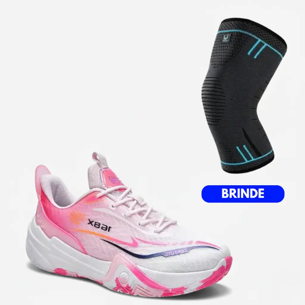 KIT Tênis de Vôlei Flex 168X + Joelheira Grátis-Rosa