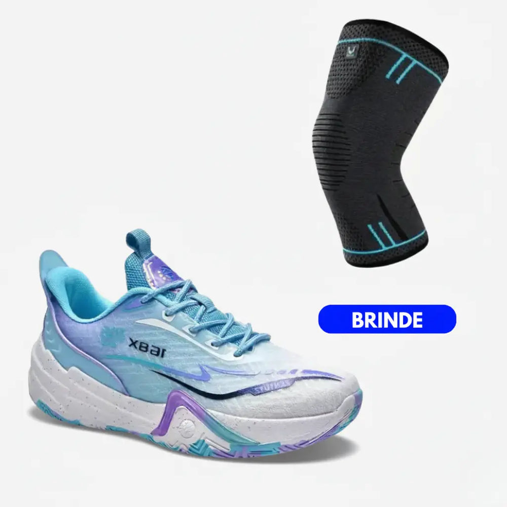KIT Tênis de Vôlei Flex 168X + Joelheira Grátis-Azul Claro
