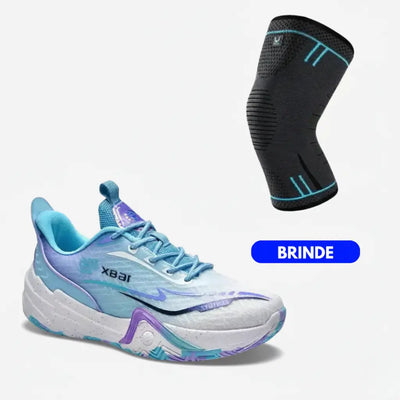 KIT Tênis de Vôlei Flex 168X + Joelheira Grátis-Azul Claro