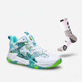 BF - Tênis de Vôlei e Basquete Grafite 3.0+ Meias de Brinde - Branco/Verde