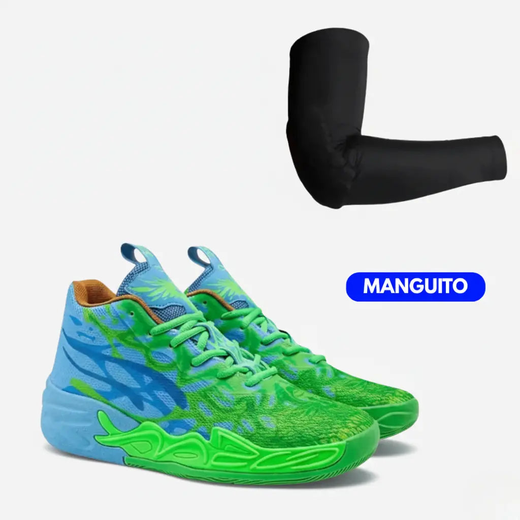 KIT Tênis de Vôlei Impact Blaze + Manguito-Azul/Verde