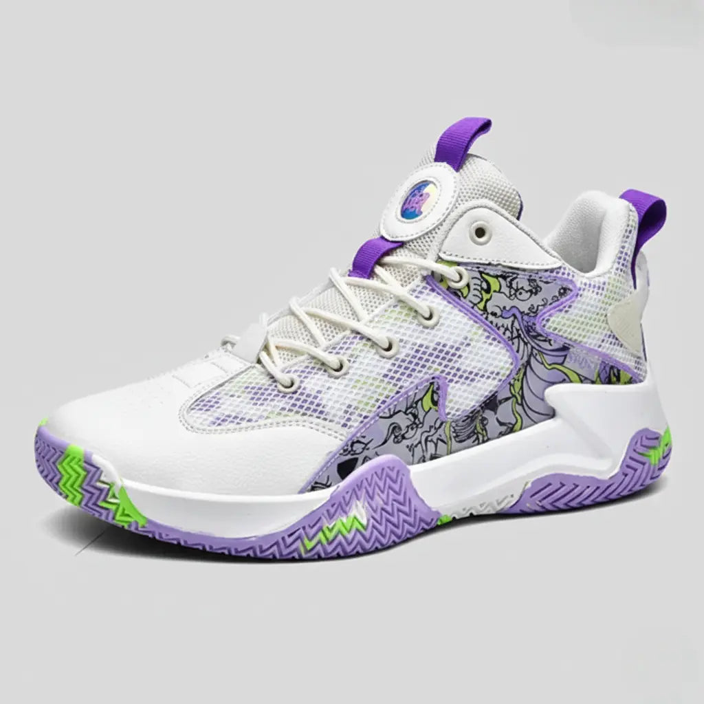 Tênis de Basquete Aesthetic Grafite 3.0 | Respirável e Antiderrapante- Branco/Roxo
