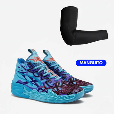 KIT Tênis de Vôlei Impact Blaze + Manguito-Azul/Roxo