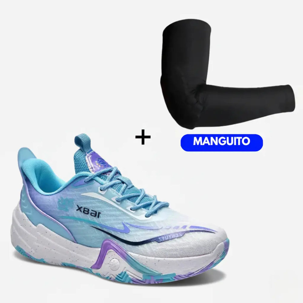 KIT Tênis de Vôlei Flex 168X + Manguito-Azul Claro