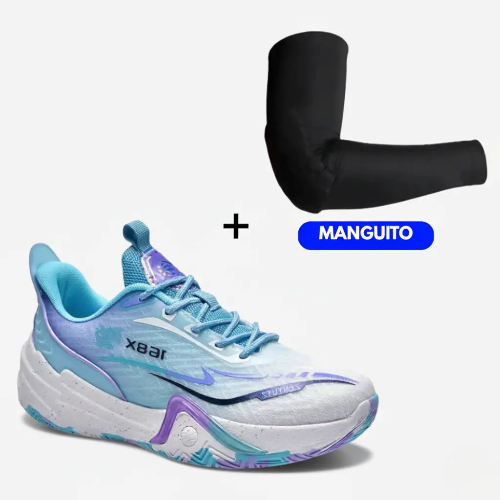 KIT Tênis de Vôlei Flex 168X + Manguito-Azul Claro
