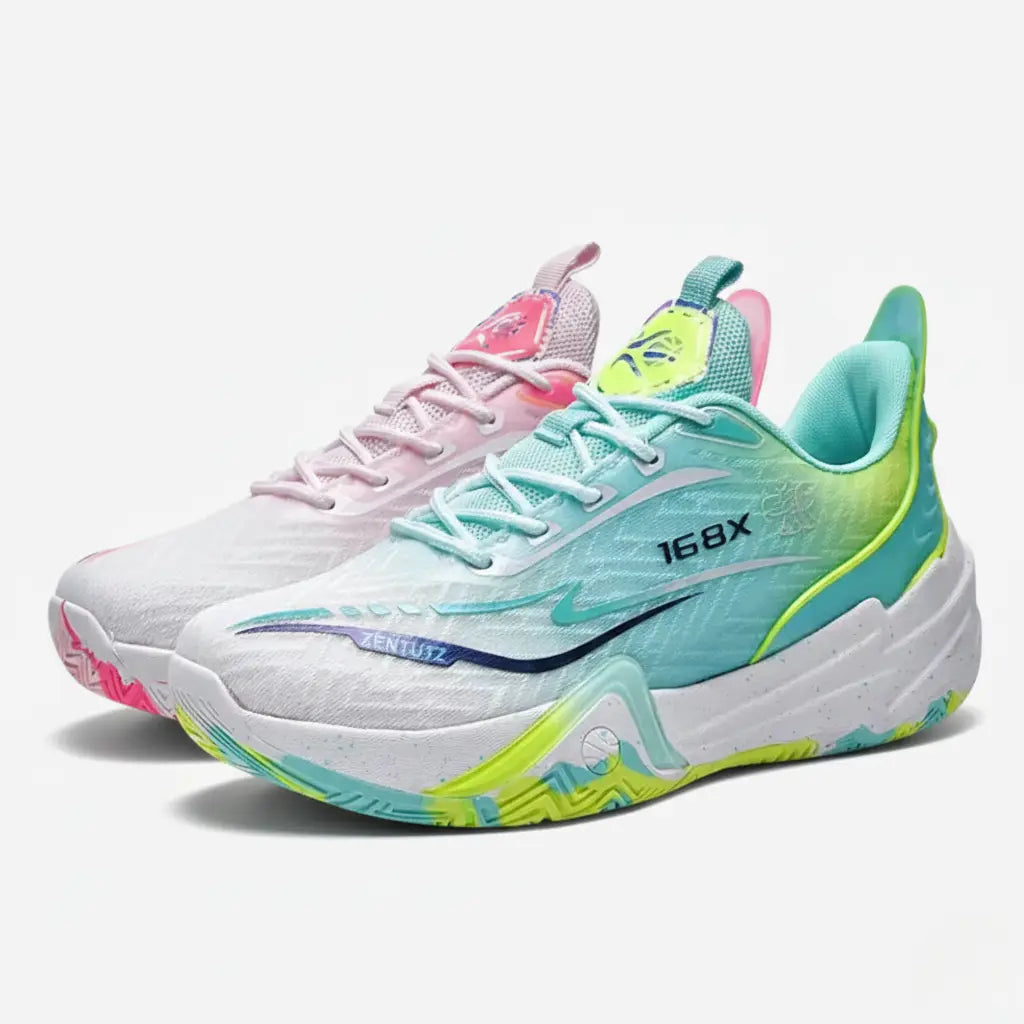 KIT Tênis de Vôlei Flex 168X + Meias Grátis-Verde/Rosa